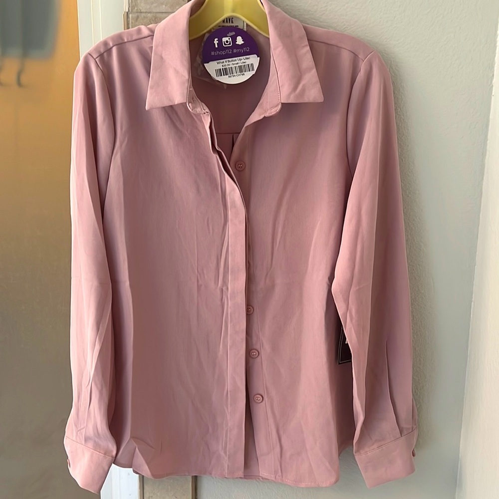 NWT Lilac button up blouse